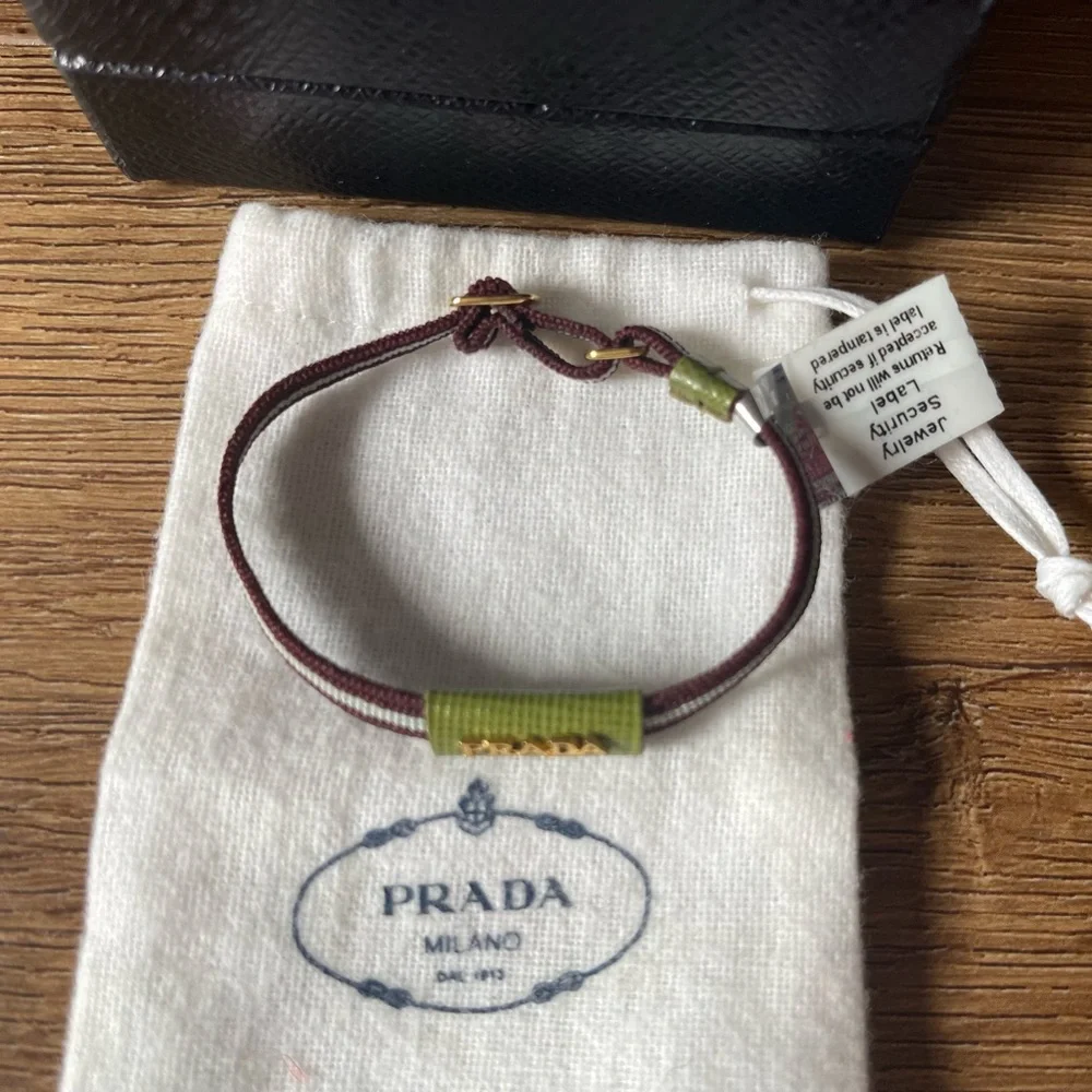 PRADA-AUTHENTIC (Preloved) Elastic And Leather Bracelet - Picture 7 of 13